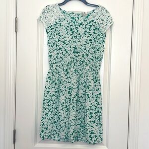 Como Vintage Green Floral Dress Size Medium